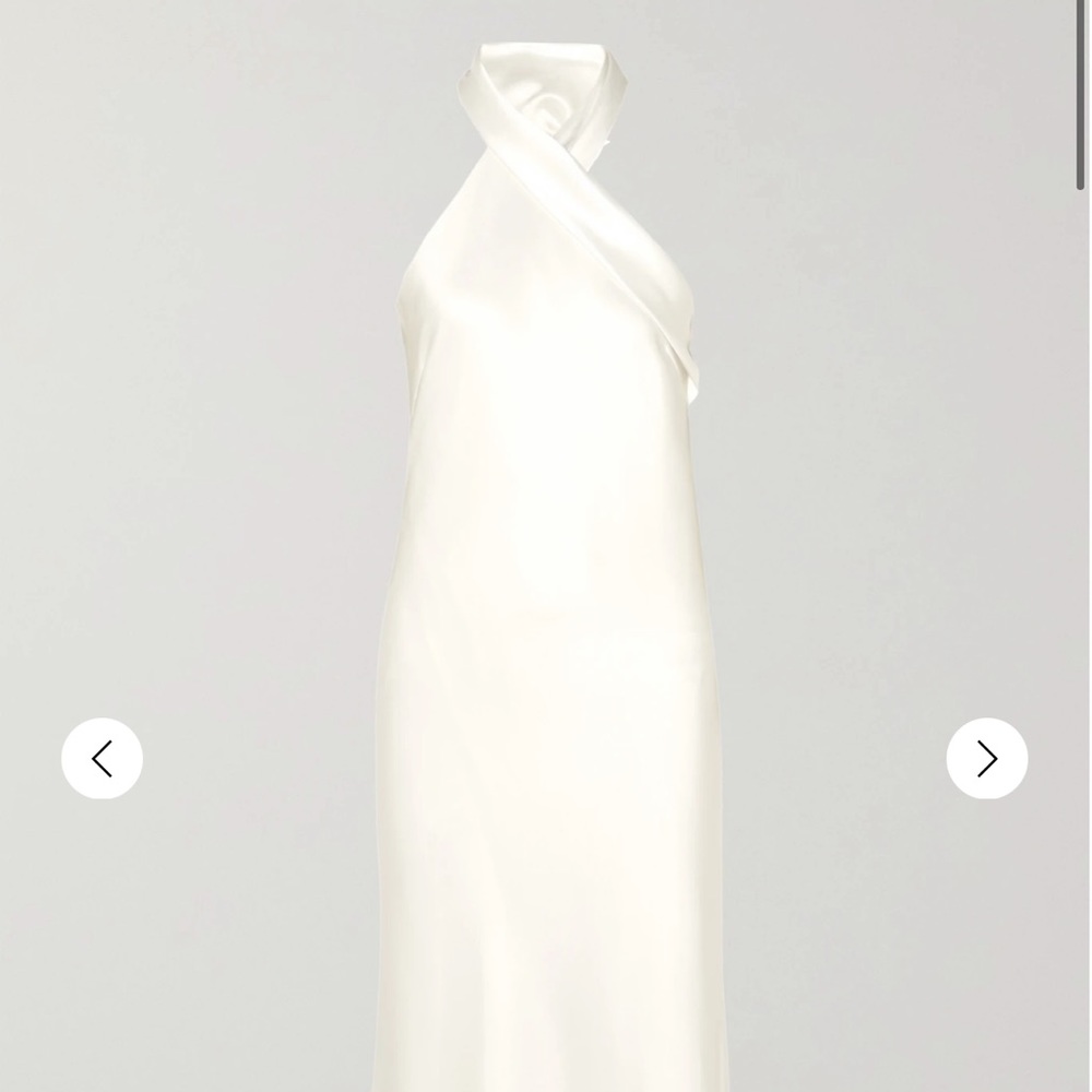 GALVAN satin midi dress Ivory